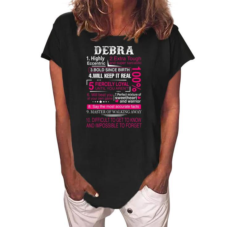 Ten Facts About Women Debra First Name Gift Women's Loosen Crew Neck Short Sleeve T-Shirt