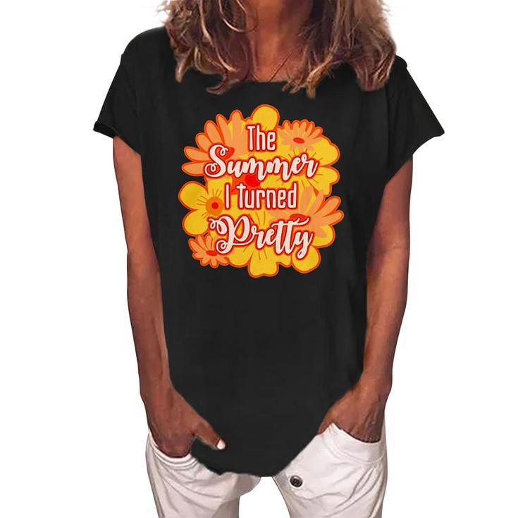 The Summer I Turned Pretty Flowers Women's Loosen Crew Neck Short Sleeve T-Shirt