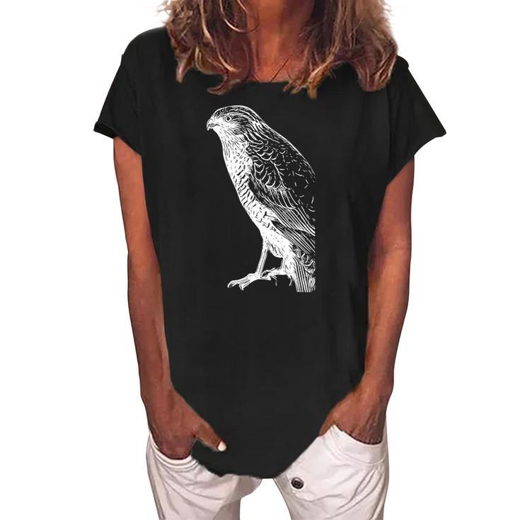 Womens Bird Falcon Bird Of Prey Women's Loosen Crew Neck Short Sleeve T-Shirt