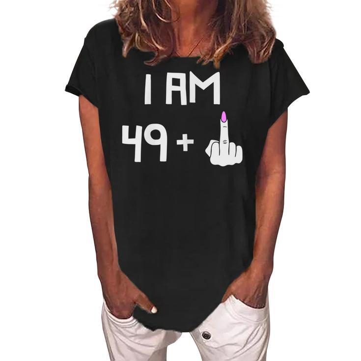 Womens Funny 50Th Birthday Turning Fifty Gag Gift For Mom Or Wife  Women's Loosen Crew Neck Short Sleeve T-Shirt