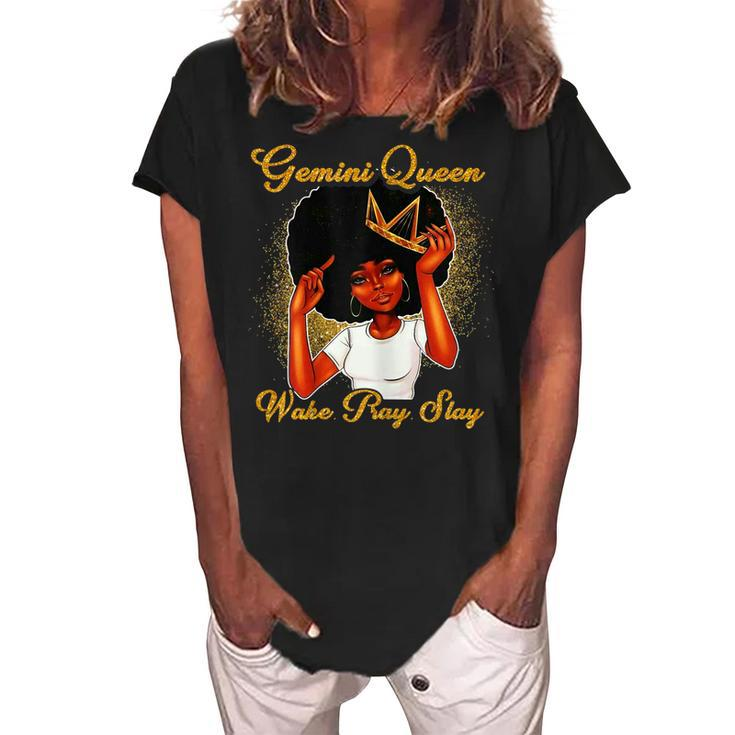 Womens Gemini Queens Are Born In May 21 - June 21 Birthday  Women's Loosen Crew Neck Short Sleeve T-Shirt