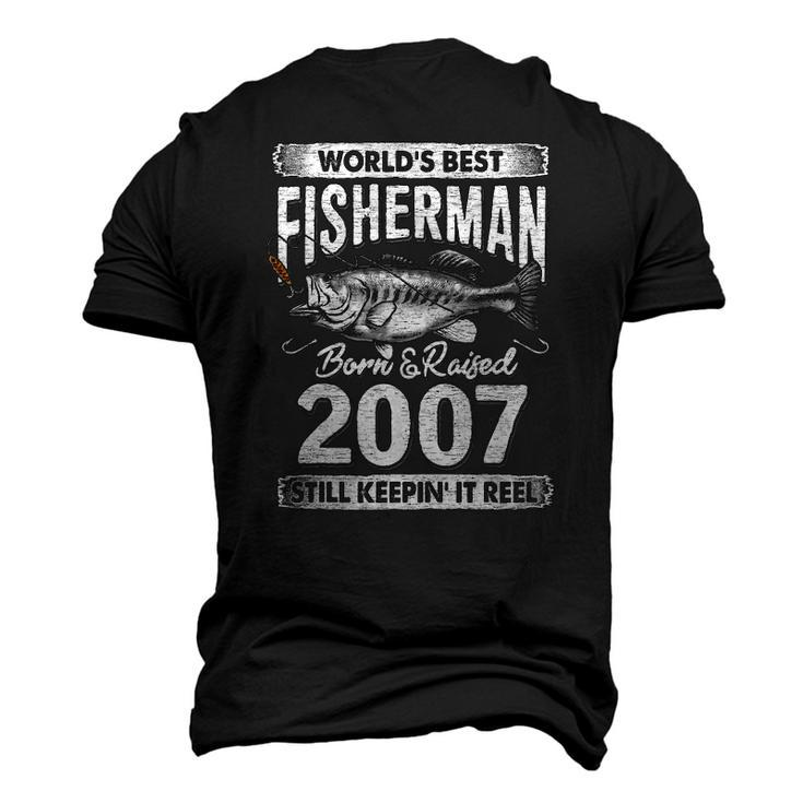 15 Years Old Fisherman Born In 2007 Fisherman 15Th Birthday Men's 3D T-Shirt Back Print