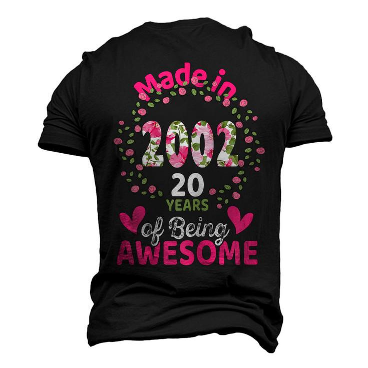 20 Years Old 20Th Birthday Born In 2002 Women Girls Floral Men's 3D T-shirt Back Print