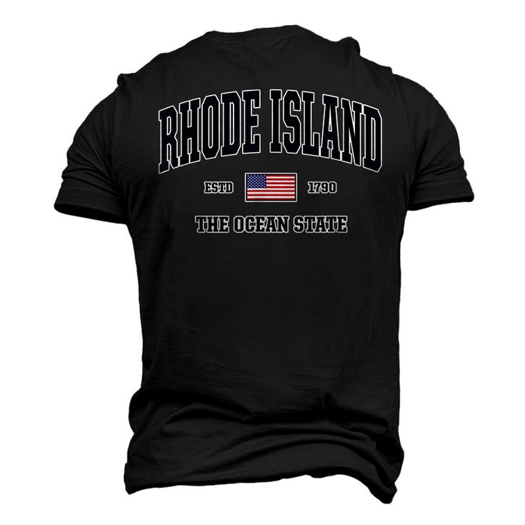 Rhode Island  Patriotic American Flag Veteran Gifts Men's 3D Print Graphic Crewneck Short Sleeve T-shirt