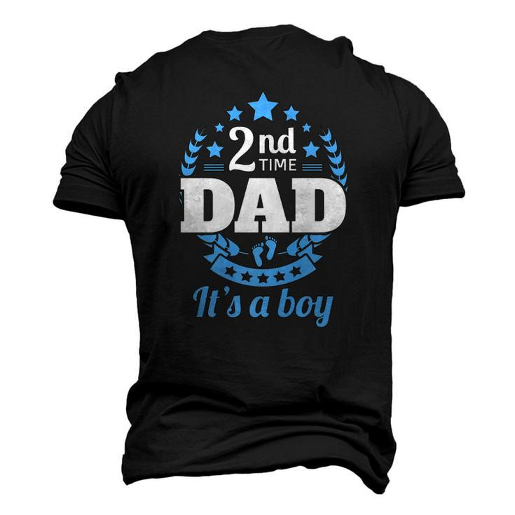 2Nd Time Dad Its A Boy Dad Again Second Baby Announce Men's 3D T-Shirt Back Print
