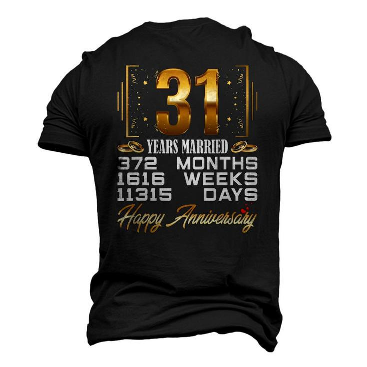 31 Years Married 31St Wedding Anniversary Men's 3D T-Shirt Back Print