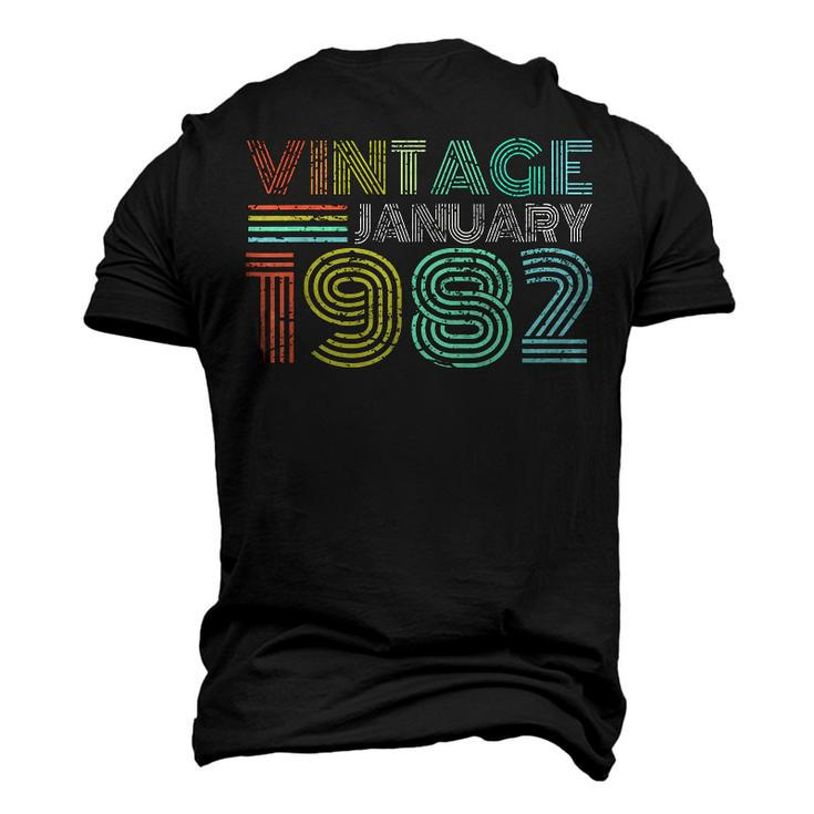40Th Birthday Vintage January 1982 Forty Years Old Men's 3D T-shirt Back Print