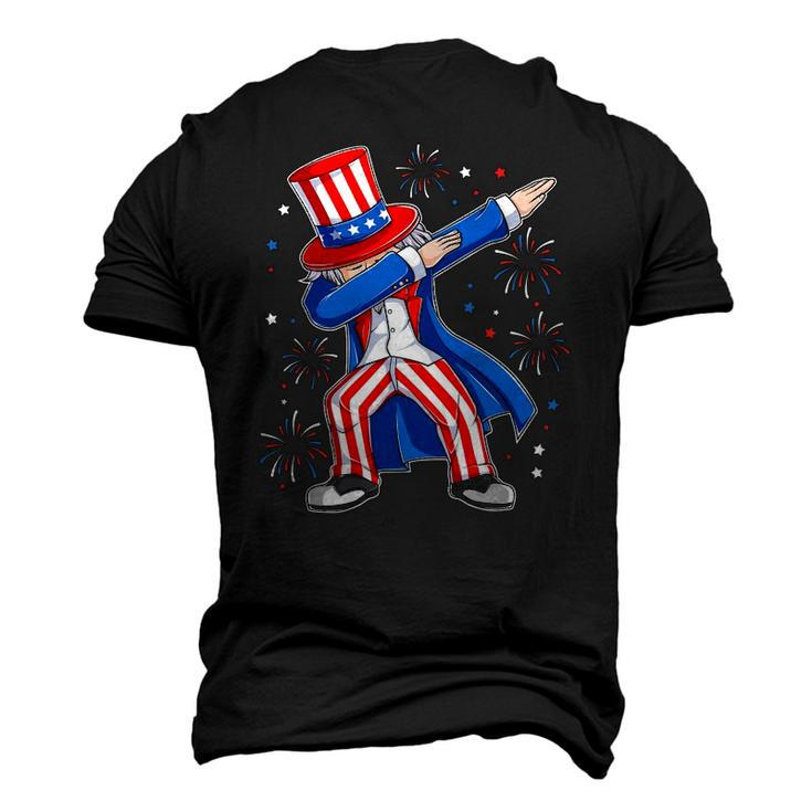4Th Of July Dabbing Uncle Sam Costume Patriotic Men's 3D T-Shirt Back Print