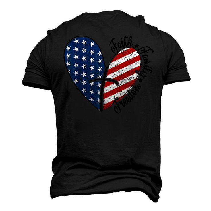 4Th Of July Faith Family Freedom American Flag Patriotic Men's 3D T-shirt Back Print