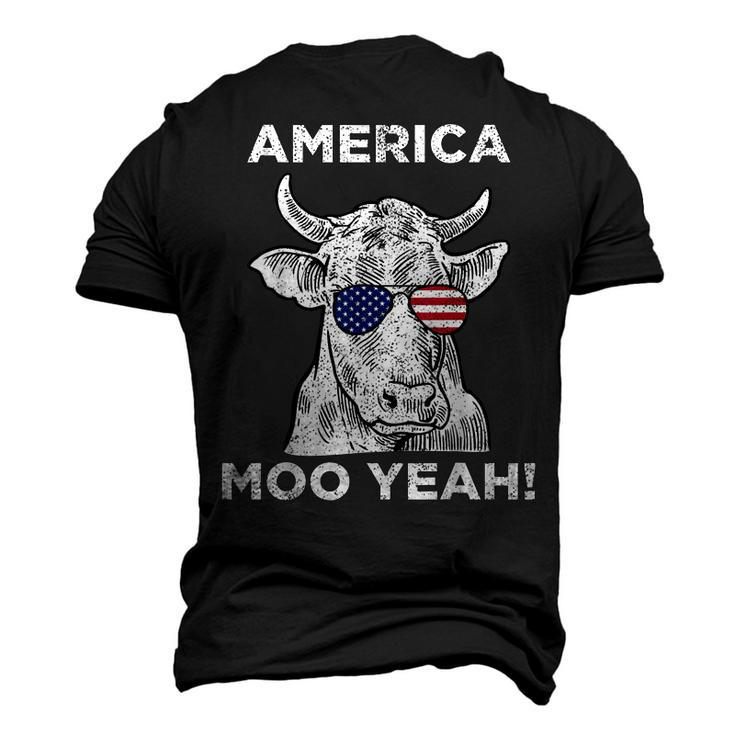 4Th Of July Moo Yeah Cow Glasses T Boys Girls Us Men's 3D T-shirt Back Print