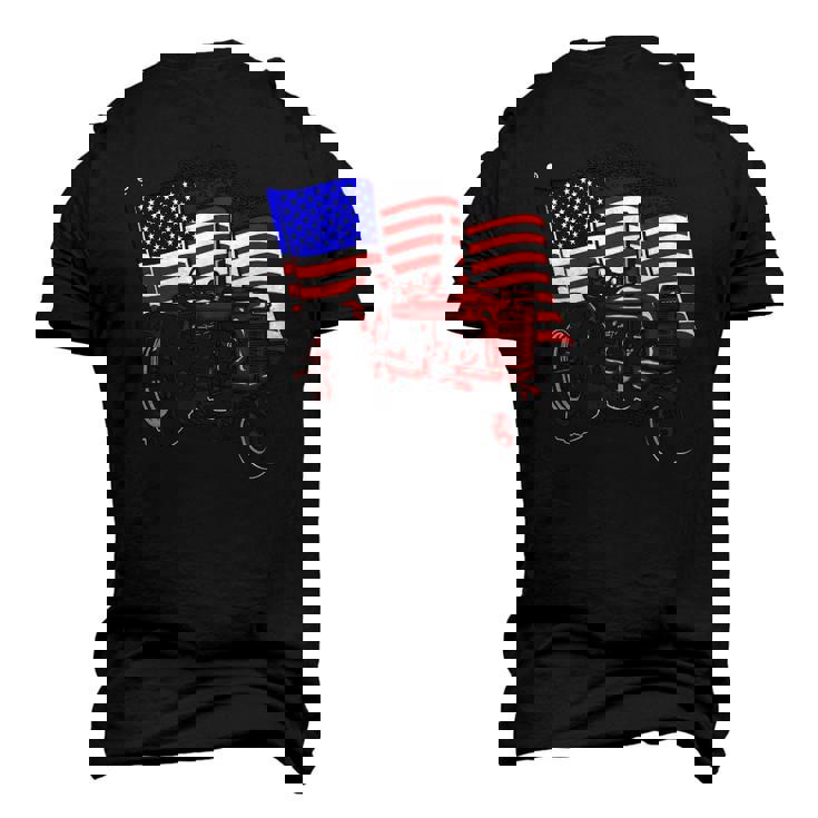 4Th Of July Patriotic Farmer Us Flag Tractor Farmer Men's 3D T-Shirt Back Print