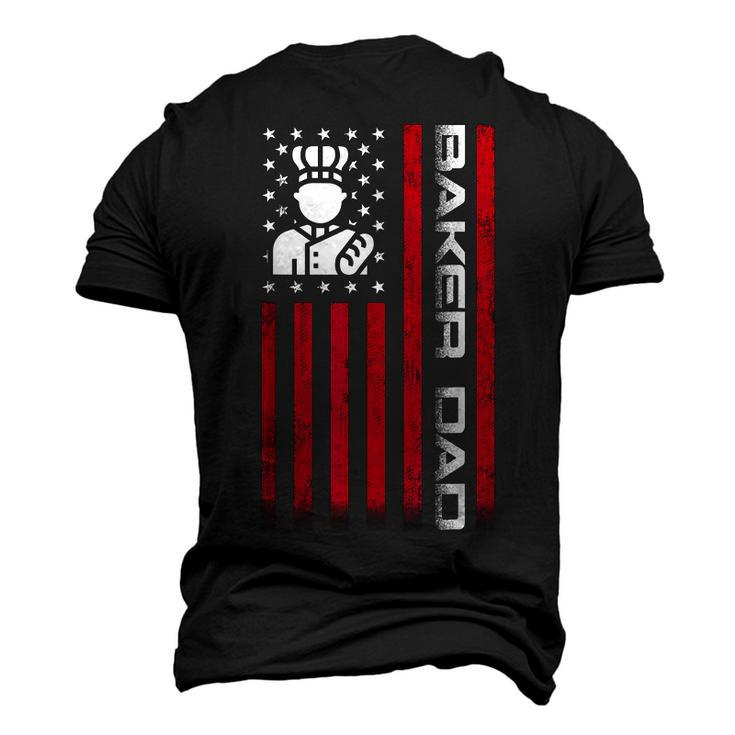 Mens 4Th Of July Us Flag Baker Dad For Fathers Day Men's 3D T-shirt Back Print