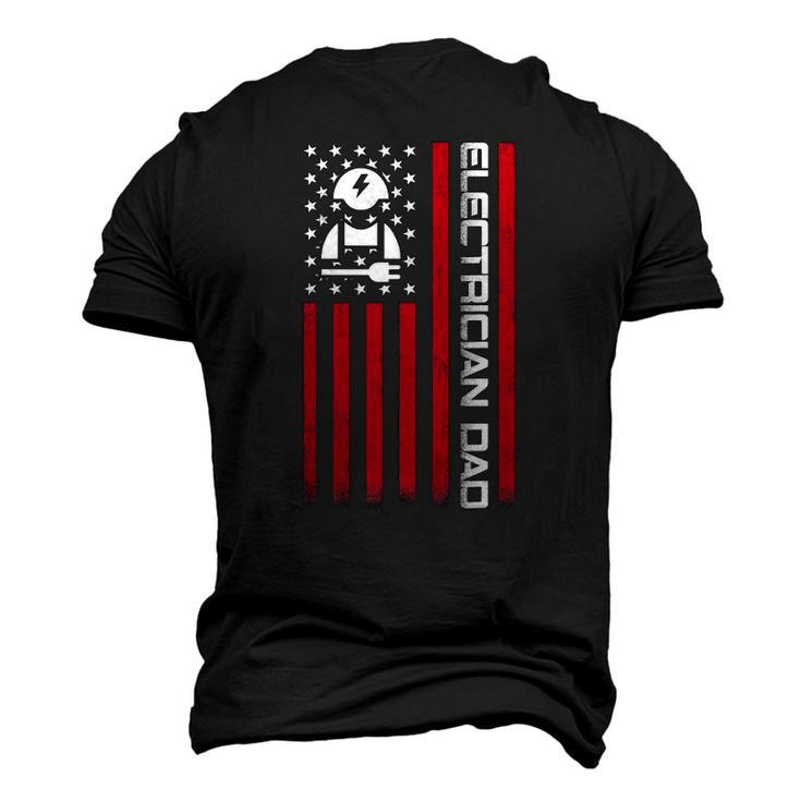 Mens 4Th Of July Us Flag Electrician Dad For Fathers Day Men's 3D T-Shirt Back Print