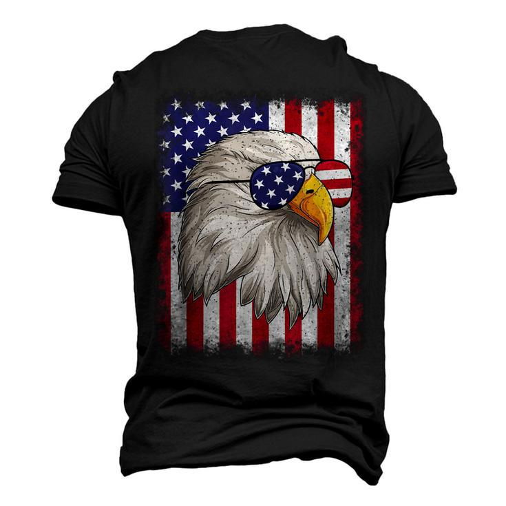 4Th Of July Usa Flag American Patriotic Eagle Men's 3D T-shirt Back Print