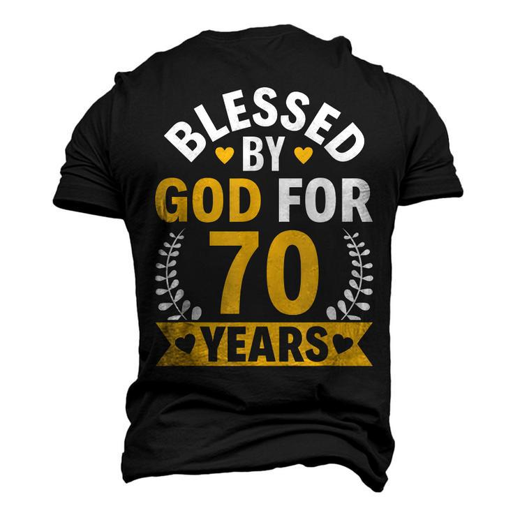 70Th Birthday Man Woman Blessed By God For 70 Years Men's 3D T-shirt Back Print