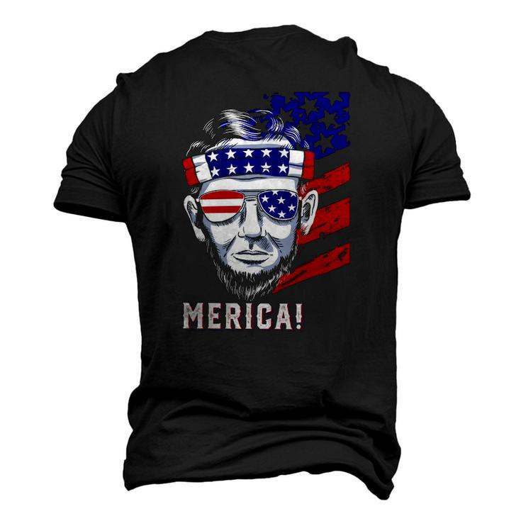 Abraham Lincoln 4Th Of July Merica Men Women American Flag Men's 3D T-Shirt Back Print