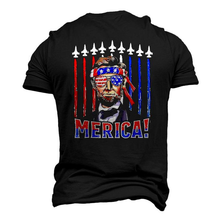 Abraham Lincoln 4Th Of July Merica Patriotic American Flag Men's 3D T-Shirt Back Print