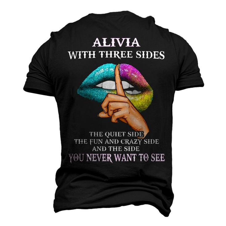 Alivia Name Alivia With Three Sides Men's 3D T-shirt Back Print
