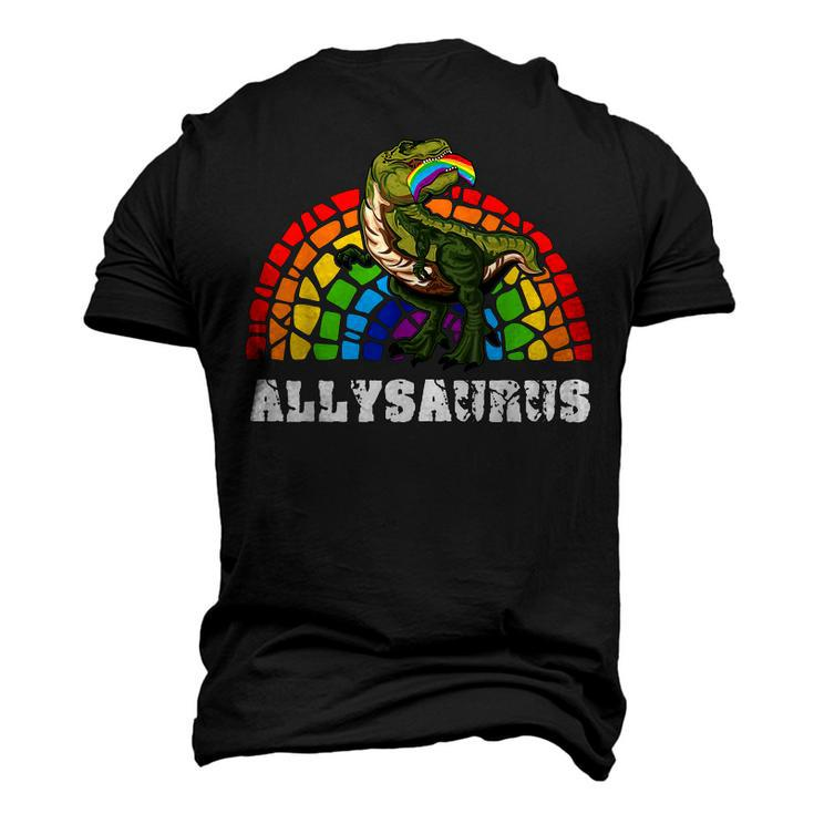 Allysaurus Dinosaur In Rainbow Flag For Ally Lgbt Pride V3 Men's 3D T-shirt Back Print