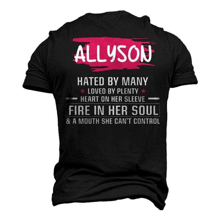 Allyson Name Allyson Hated By Many Loved By Plenty Heart On Her Sleeve Men's 3D T-shirt Back Print