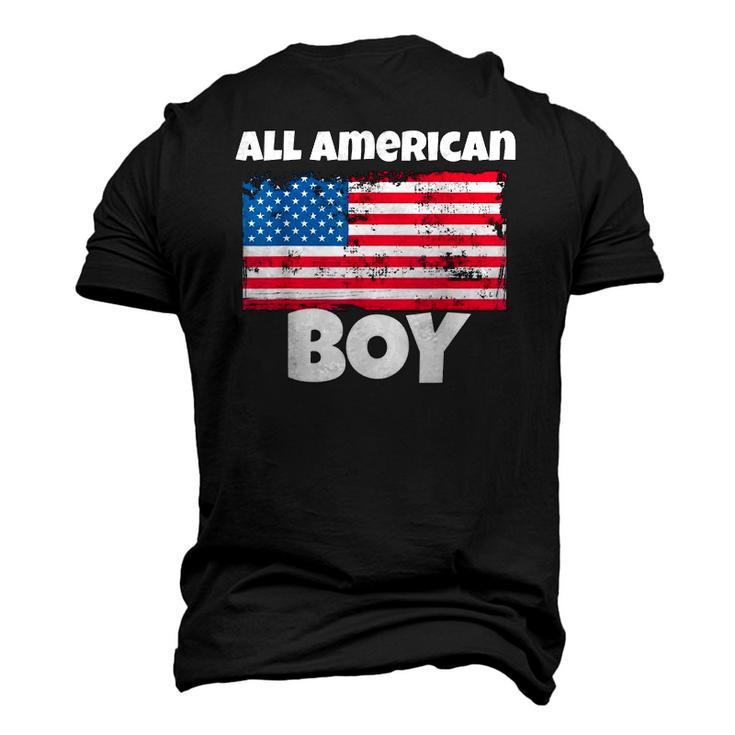 All American Boy Usa Flag Distressed 4Th Of July Men's 3D T-Shirt Back Print