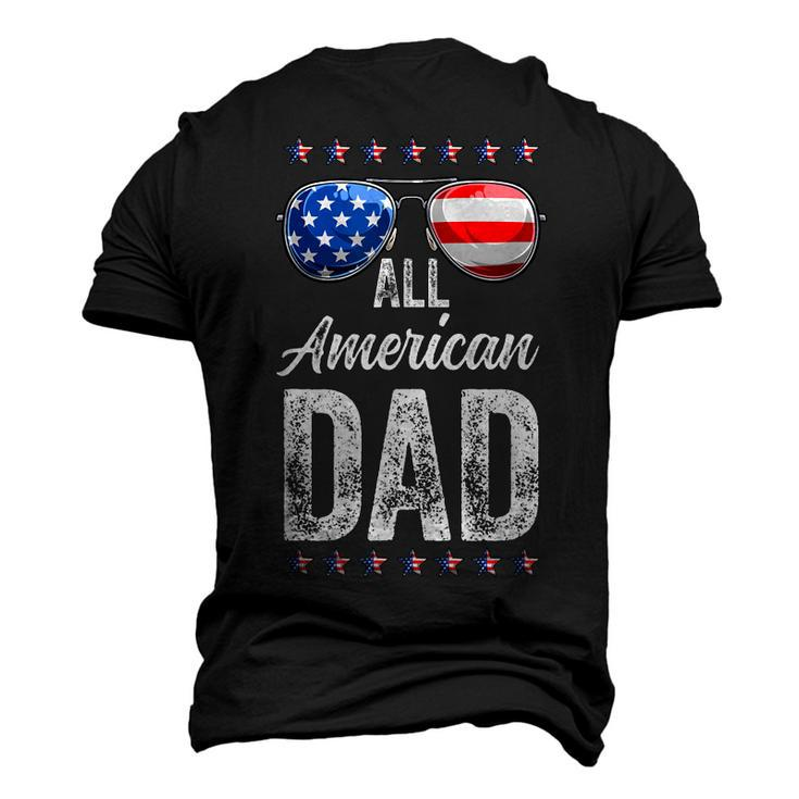 All American Dad 4Th Of July Fathers Day Men Daddy Dad Men's 3D T-shirt Back Print