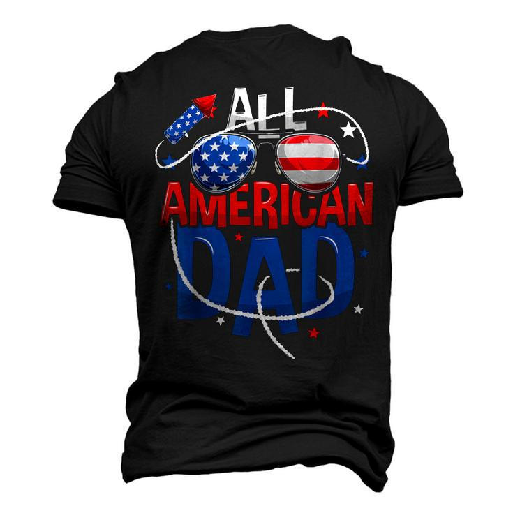 Mens All American Dad 4Th Of July Fathers Day Men Matching Family Men's 3D T-shirt Back Print