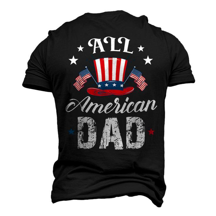 All American Dad 4Th Of July Patriot Hat With American Flag Men's 3D T-shirt Back Print