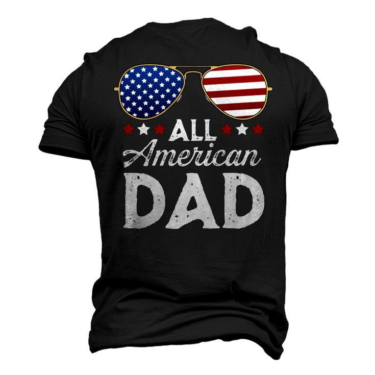 All American Dad Patriotic 4Th Of July Usa Flag Sunglasses Men's 3D T-shirt Back Print