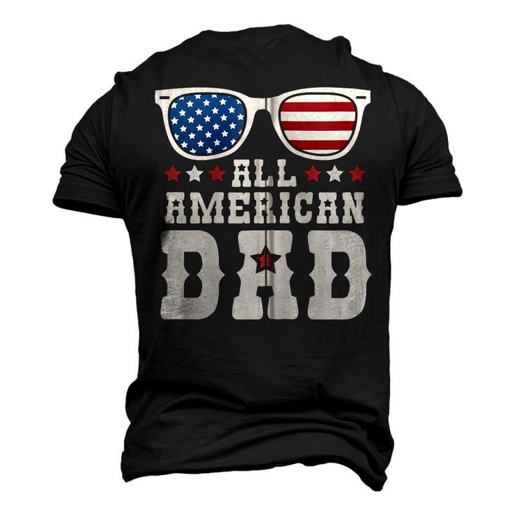 All American Dad Usa Flag Fathers 4Th Of July Day Zip Men's 3D T-shirt Back Print