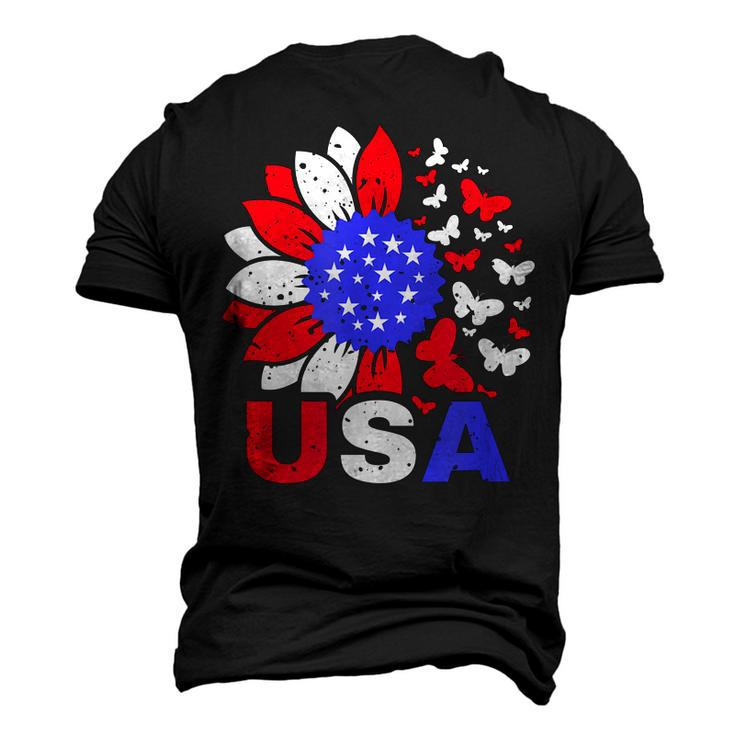 American Flag 4Th Of July Proud Usa Flower Girl Men's 3D T-shirt Back Print