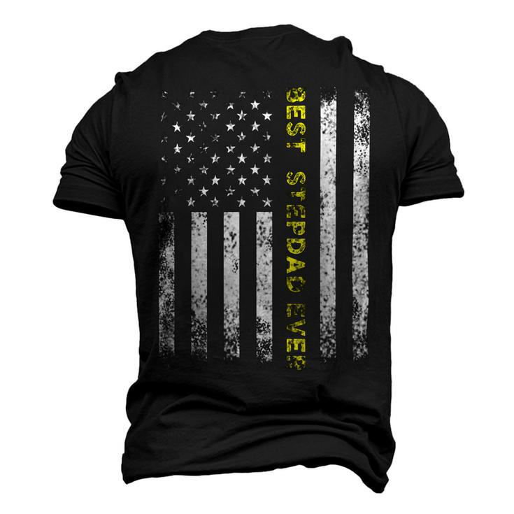 American Flag Best Stepdad Ever Fathers Day Step Dad Daddy Men's 3D Print Graphic Crewneck Short Sleeve T-shirt