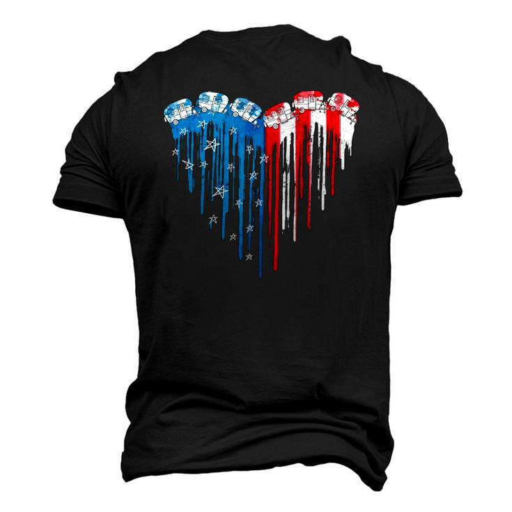 American Flag Heart 4Th Of July Patriotic Men's 3D T-Shirt Back Print