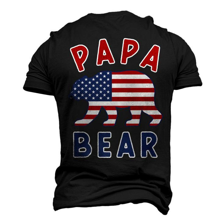 Mens American Flag Papa Bear 4Th Of July Usa Patriotic Dad V2 Men's 3D T-shirt Back Print