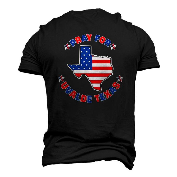 American Flag Pray For Uvalde Texas Men's 3D T-Shirt Back Print