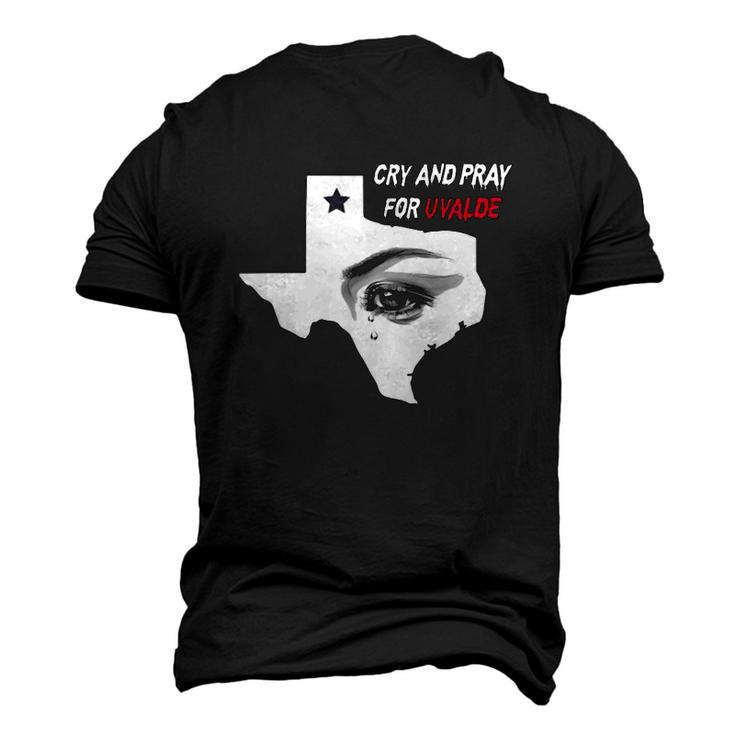 Anti Guns Cry And Pray For Uvalde Texas Men's 3D T-Shirt Back Print