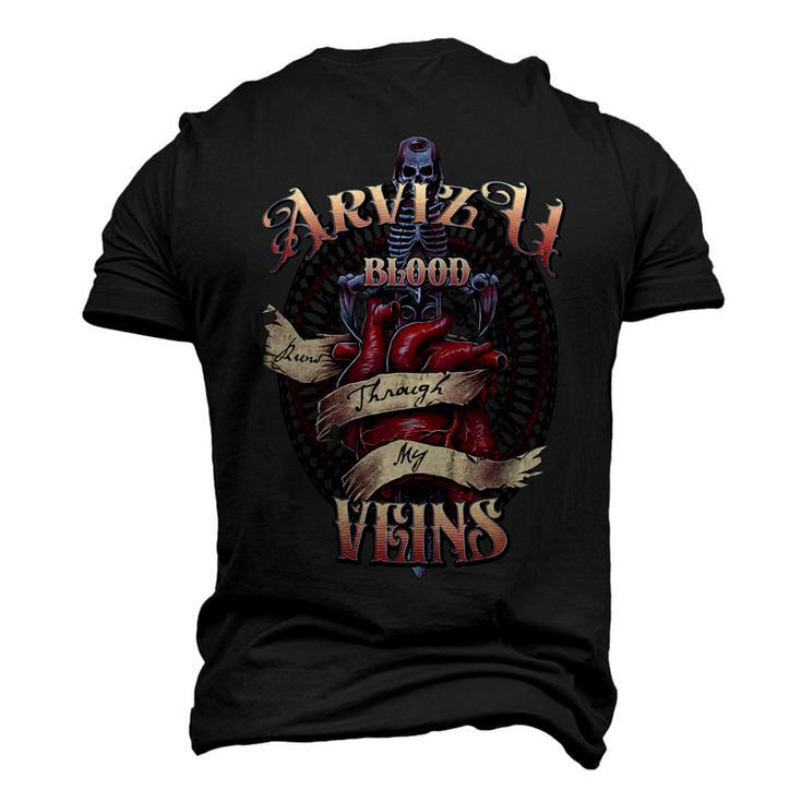 Arvizu Blood Runs Through My Veins Name Men's 3D Print Graphic Crewneck Short Sleeve T-shirt