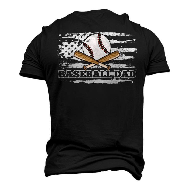 Baseball Dad American Flag 4Th Of July Baseball Player Men's 3D T-shirt Back Print