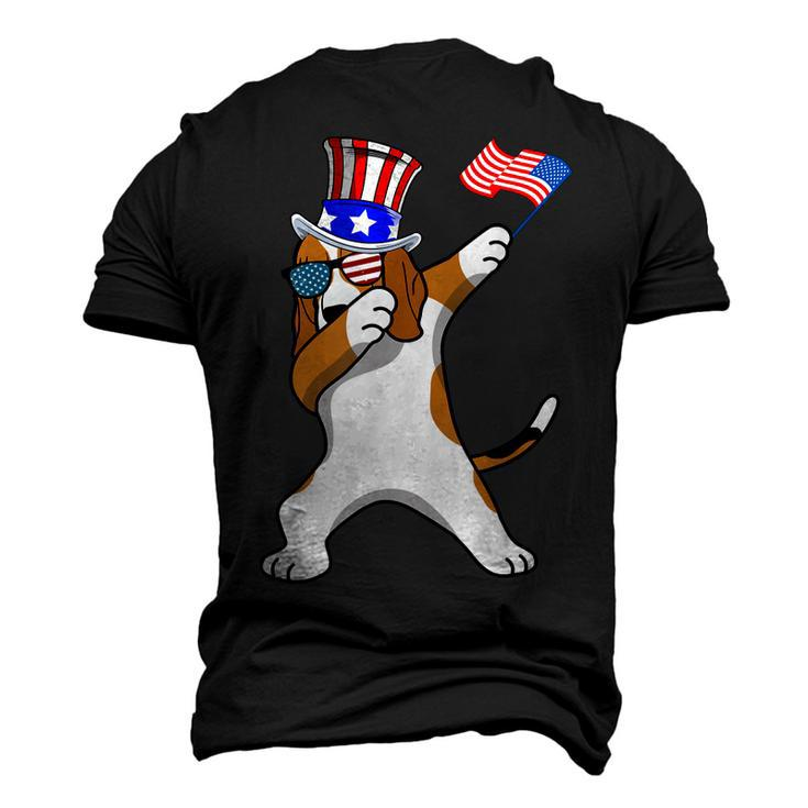 Beagle Dabbing Dog Dad 4Th Of July Men's 3D T-shirt Back Print