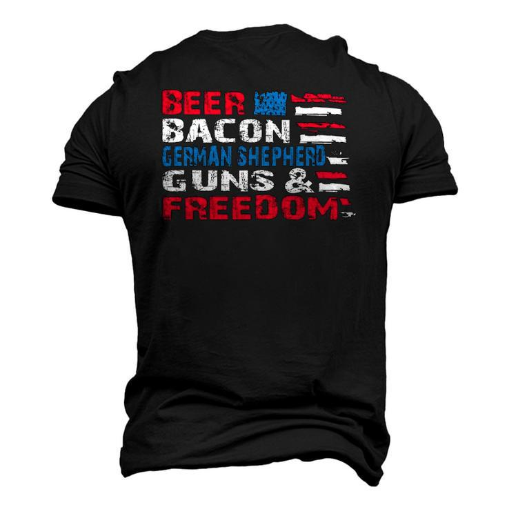 Beer Bacon German Shepherd Guns & Freedom Tee July Men's 3D T-Shirt Back Print