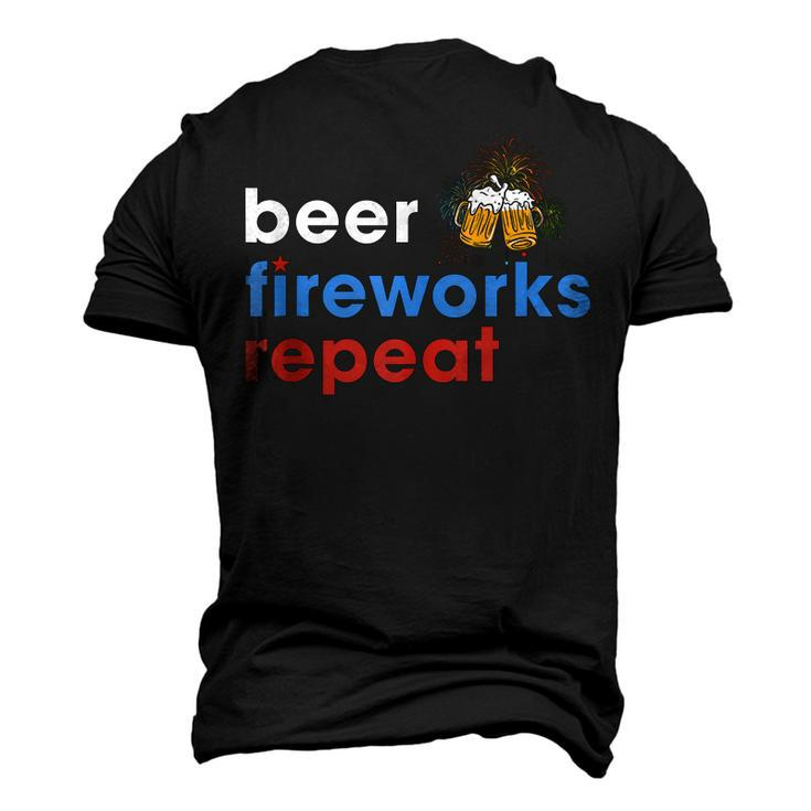 Beer Fireworks Repeat 4Th Of July Beer Lovers Men's 3D T-shirt Back Print