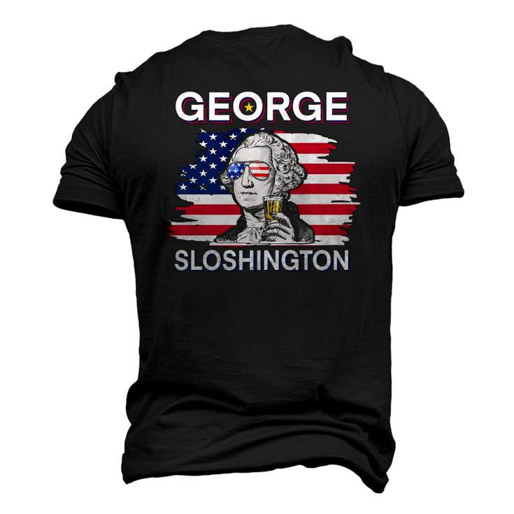 Beer George Sloshington American Flag 4Th Of July Men's 3D T-Shirt Back Print