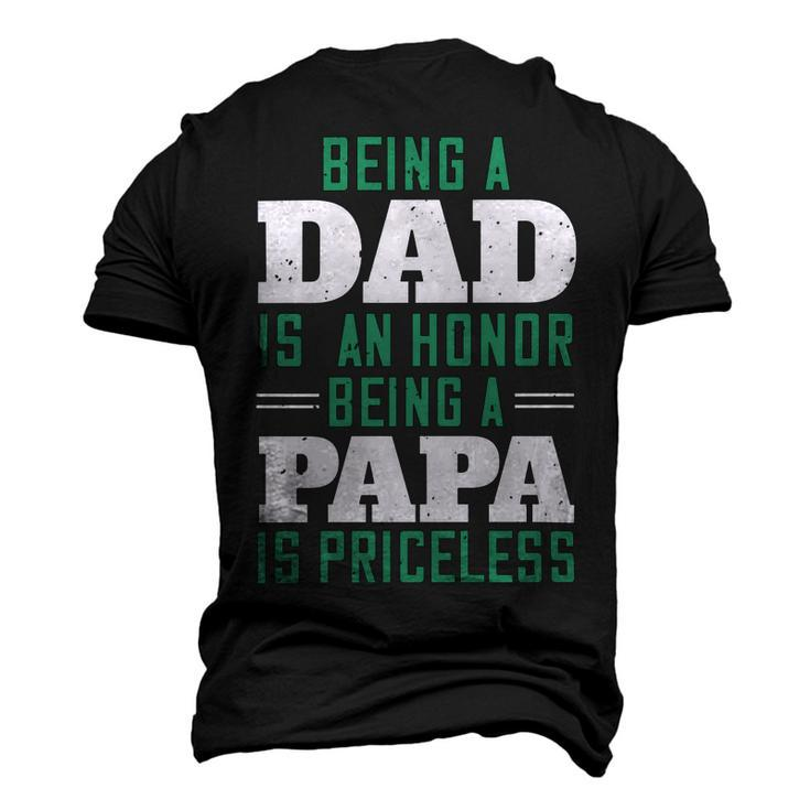Being A Dadis An Honor Being A Papa Papa T-Shirt Fathers Day Gift Men's 3D Print Graphic Crewneck Short Sleeve T-shirt