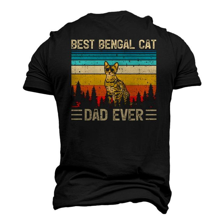 Bengal Cat Vintage Best Bengal Cat Dad Ever Fathers Day Men's 3D T-Shirt Back Print