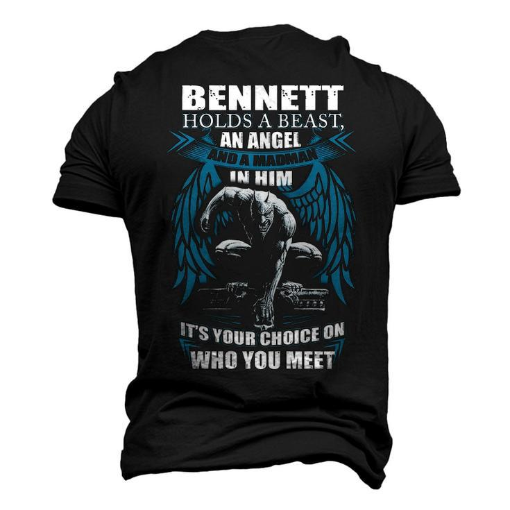 Bennett Name Bennett And A Mad Man In Him Men's 3D T-shirt Back Print