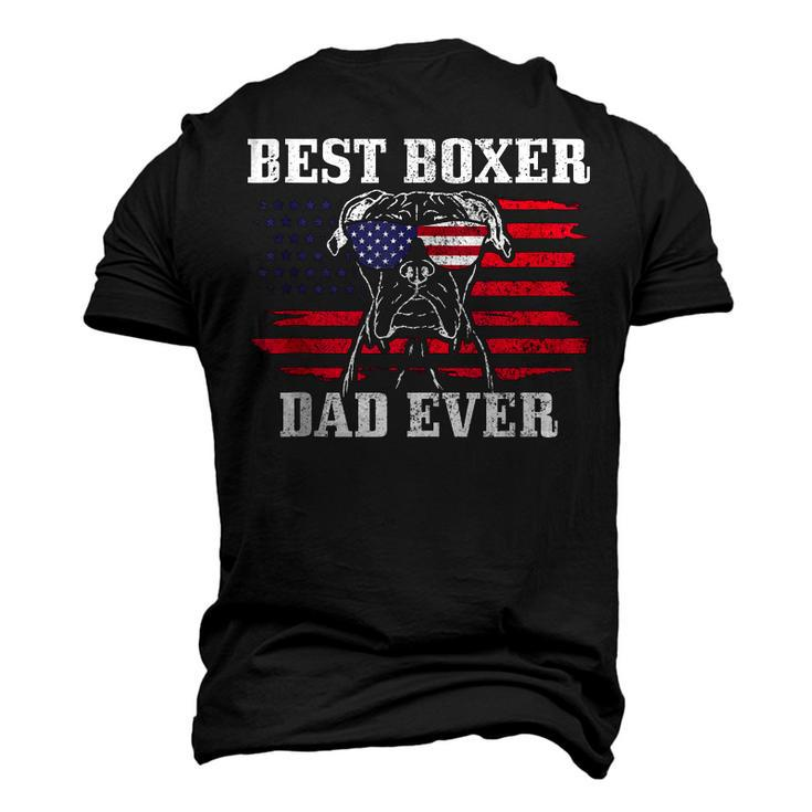Mens Best Boxer Dad Ever Dog Patriotic 4Th Of July American Flag V2 Men's 3D T-shirt Back Print