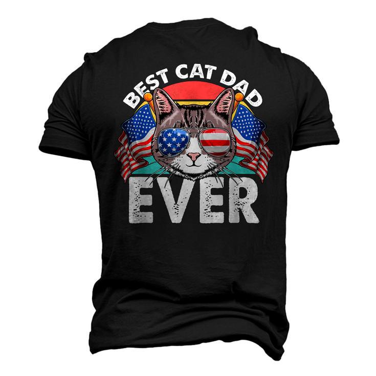 Best Cat Dad Ever Matching Fathers Day 4Th Of July Cat Lover Men's 3D T-shirt Back Print