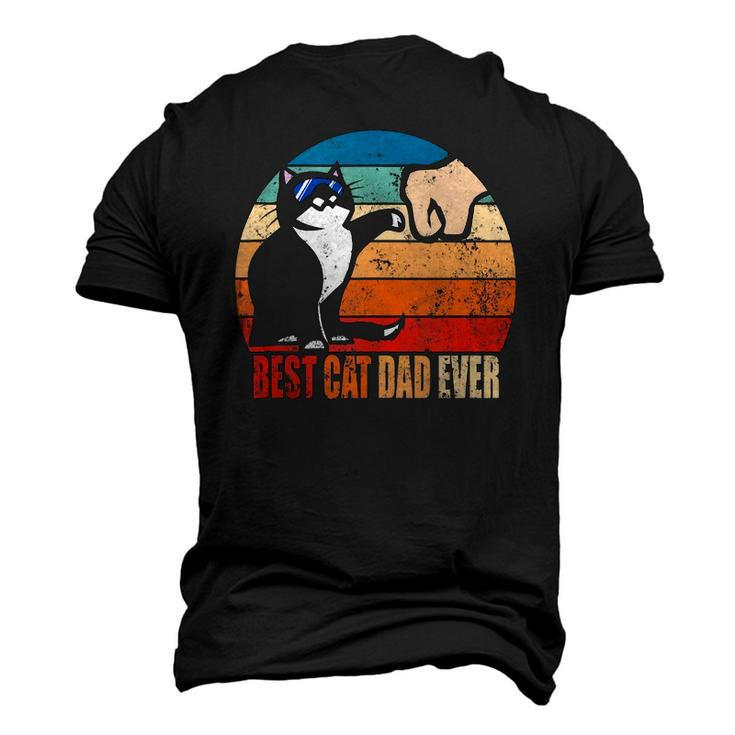 Best Cat Dad Ever Paw Fist Bump Fathers Day Tee Men's 3D T-Shirt Back Print