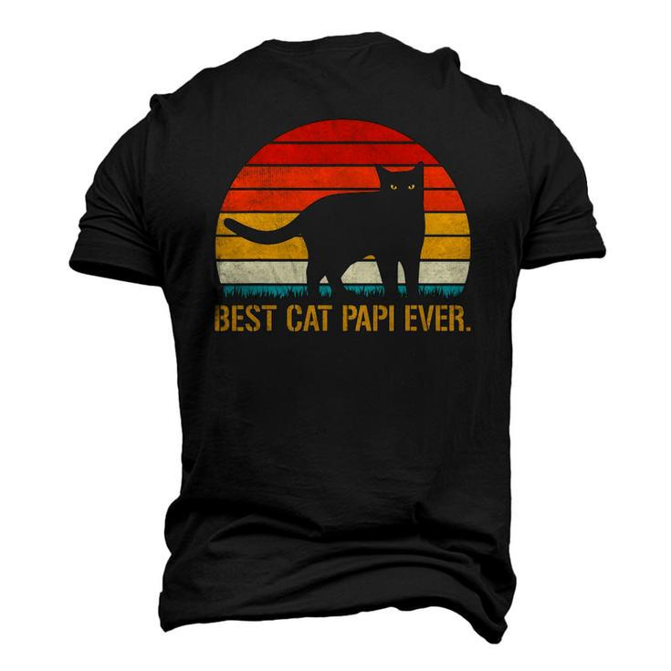 Best Cat Papi Ever Vintage Retro Cat Lover Xmas Fathers Day Men's 3D T-Shirt Back Print