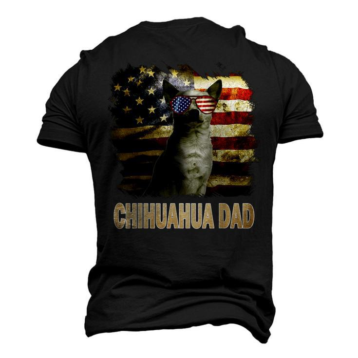 Best Chihuahua Dad Ever American Flag 4Th Of July Vintage Men's 3D T-shirt Back Print